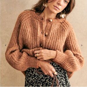 Sezane Emile Cardigan  Mottled camel